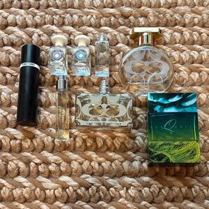 8 perfumes:2 Coach, 2 Tory Burch, 1 Tom Ford, 1 hermès, 1 byredo and 1 Turquatic